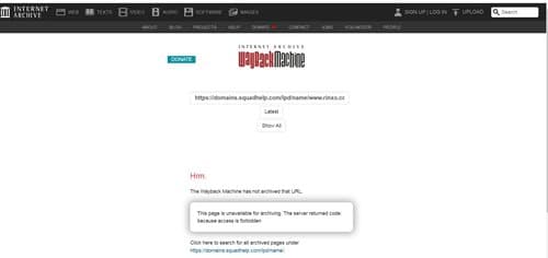 Wayback Machine Capture Result