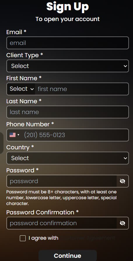 Registration Form Content