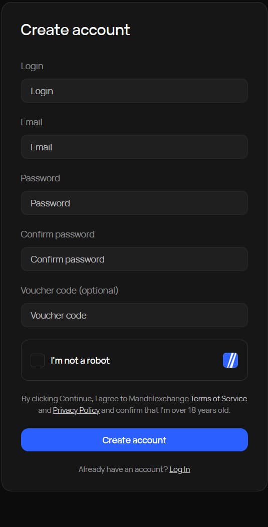 Formulário de Registro