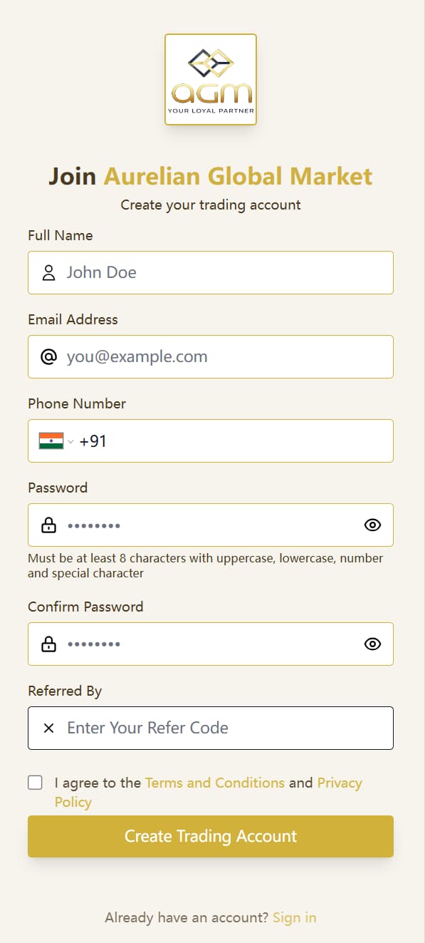 registration form