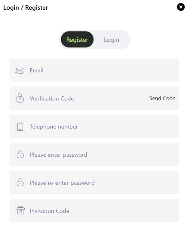Formulário de Registro