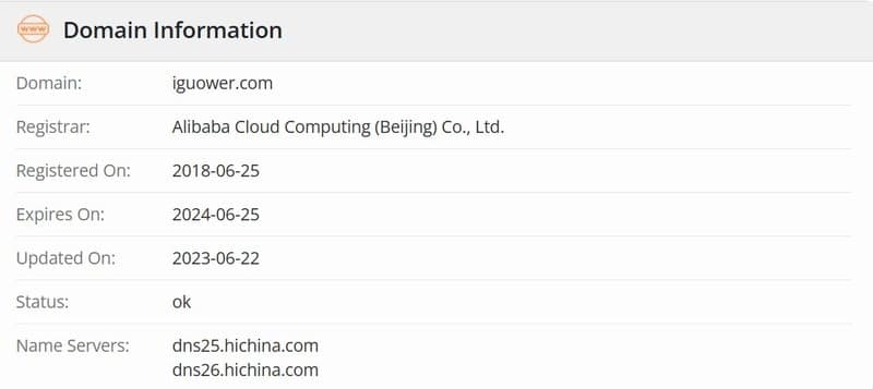 ข้อมูลระยะเวลาของโดเมนwhois.comของ果味财经