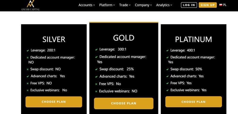 Ancor Capital's Account Types