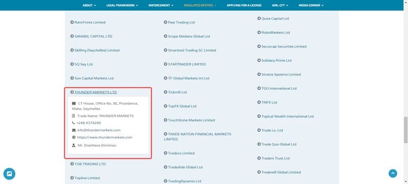 Thunder Markets FSA regulatory inquiry