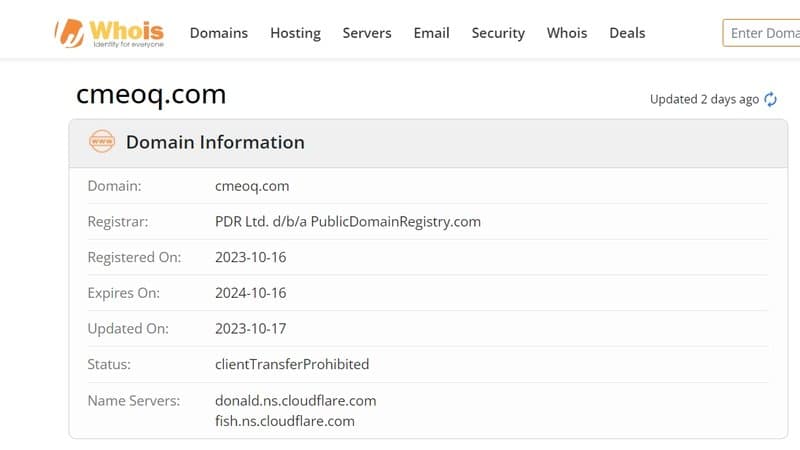 CMOTD's domain registration date