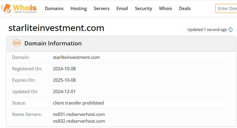 ผลการตรวจสอบ Whois