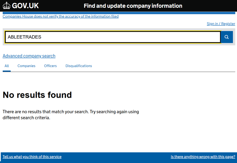 ผลการตรวจสอบใน Companies House