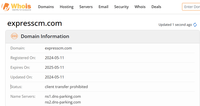 Результаты поиска Whois