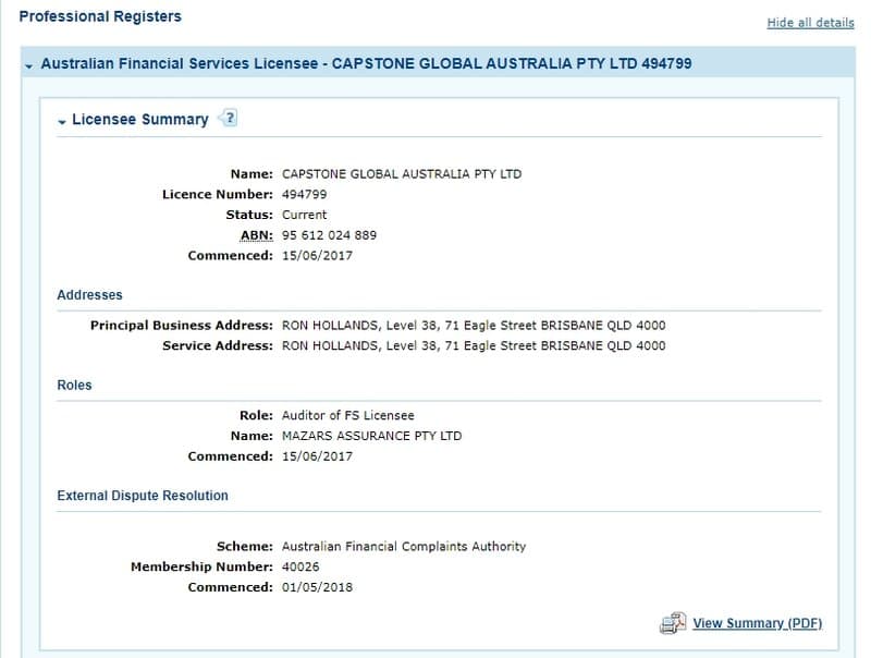 FXCG ASIC Inquiry