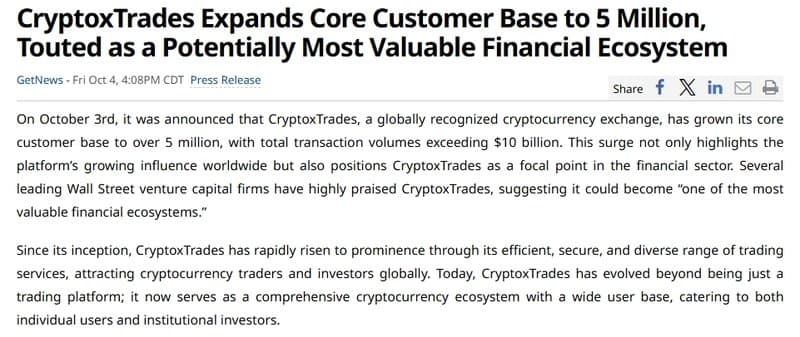 Cryptoxtrades ปรากฏใน Barchart ของการเปิดเผยแบรนด์