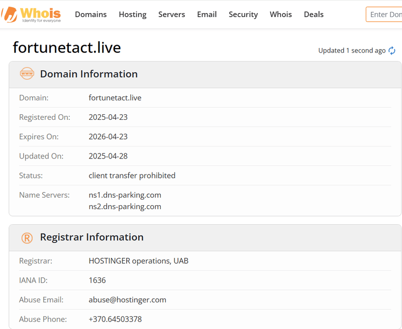 Whois Query Result