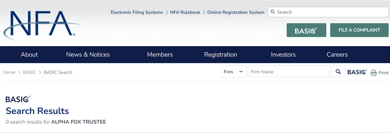 Alpha Fox Trustee