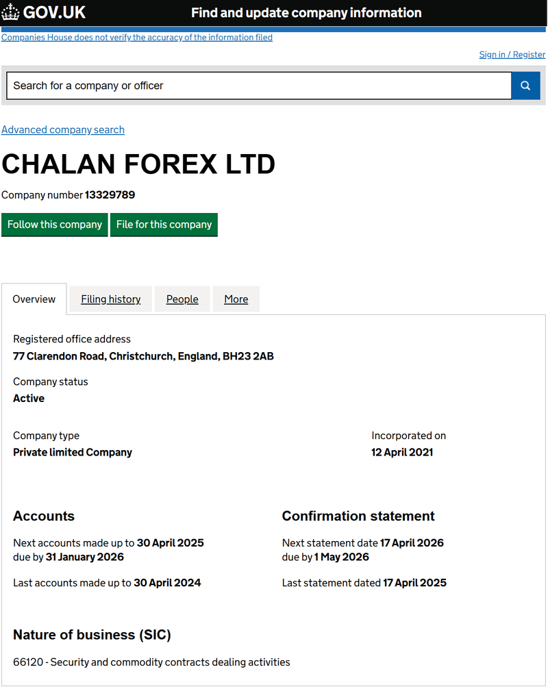 UK Companies House Query Result