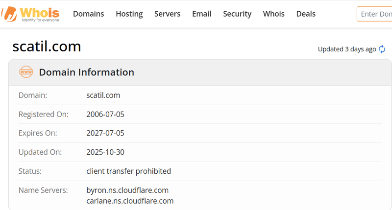 WHOIS Lookup Results