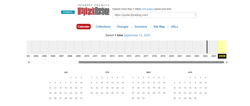 Wayback Machine Abfrageinformationen