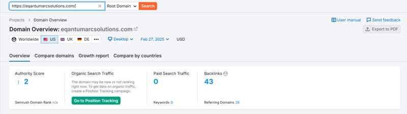 Semrush自然搜索流量数据
