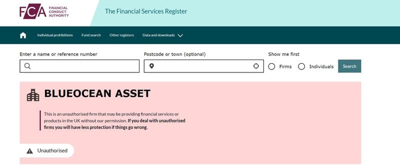 Blueocean Asset的监管信息