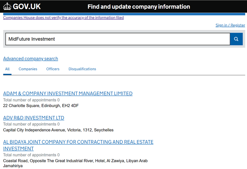 Companies House Query Result