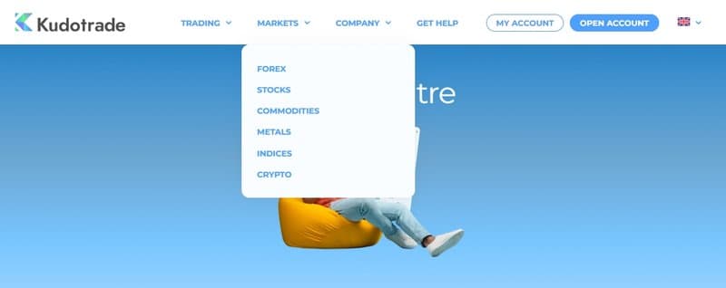 Trading products offered by Kudotrade