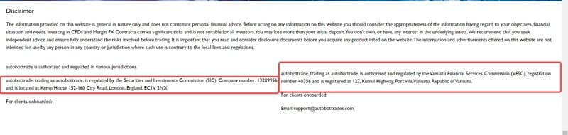 Información mostrada por el sitio web de autobottrade