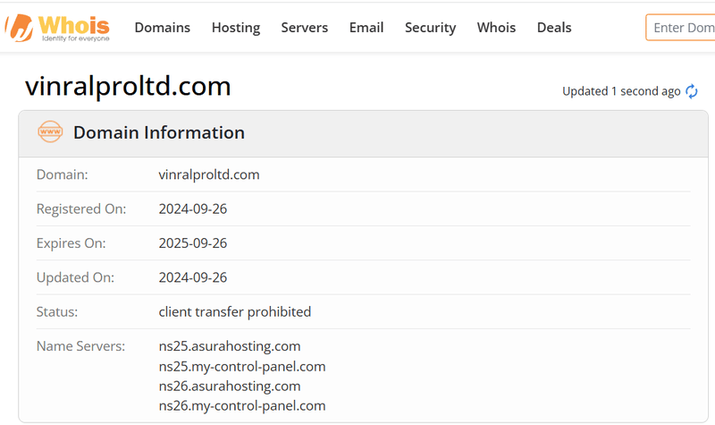 ผลการค้นหา Whois