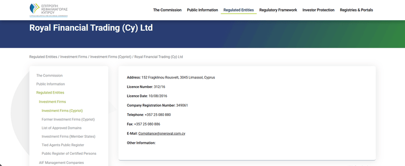 Royal Financial Trading (Cy) Ltd