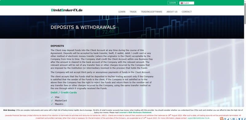 Deposit and Withdrawal