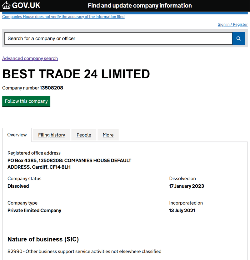 Company number 13508208