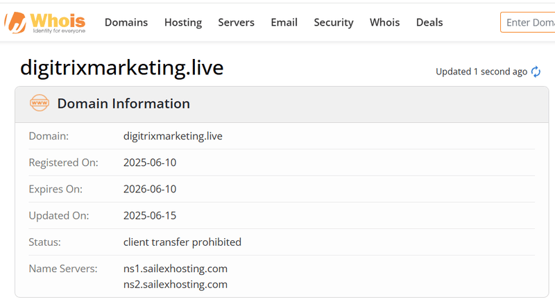 Whois Query Result