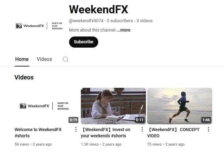 WeekendFX's YouTube channel