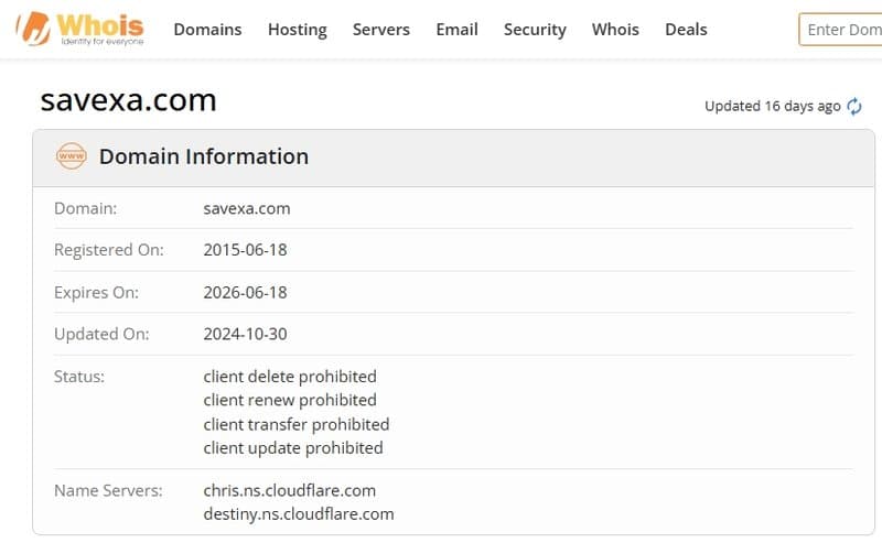 Website domain name registration time