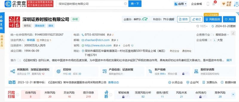 증권시보망 기업 정보