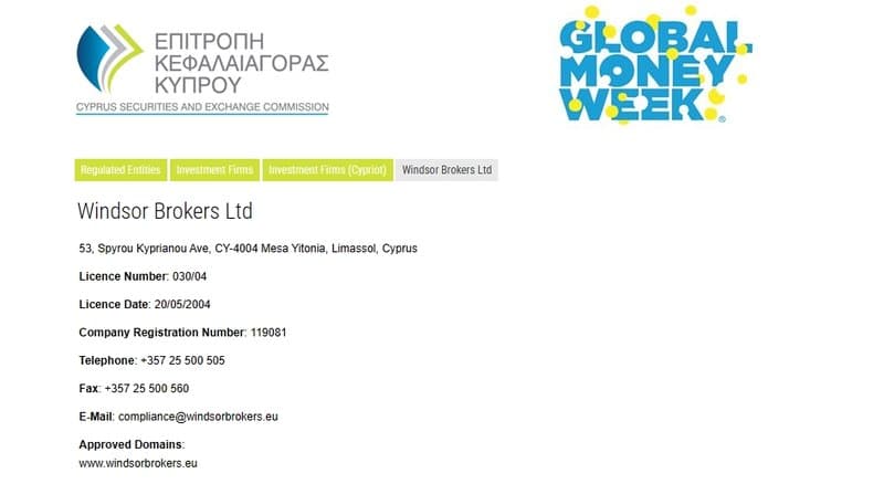 Windsor Brokers Cyprus Regulation