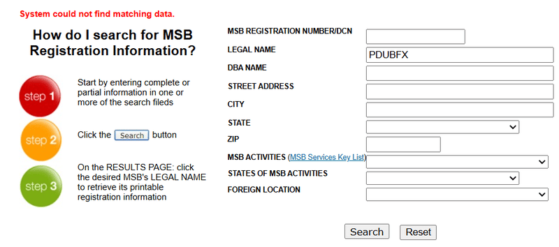 FinCEN Query Result