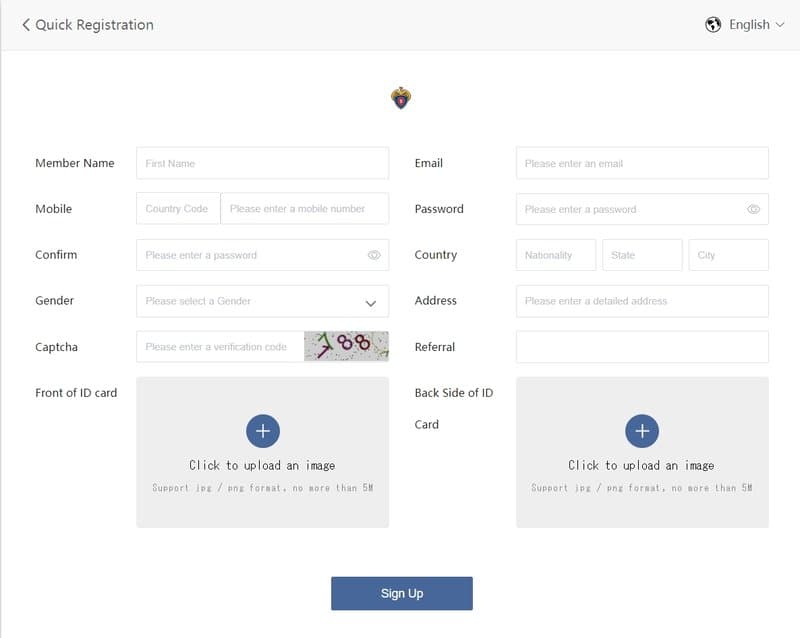 DCNForex's account registration