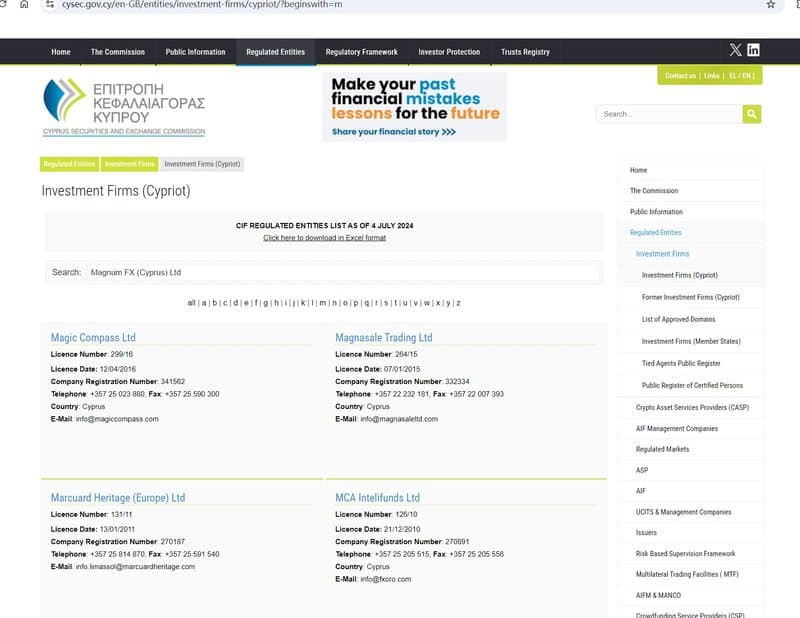 Financial Magnum's Corporate Background and Regulatory Information