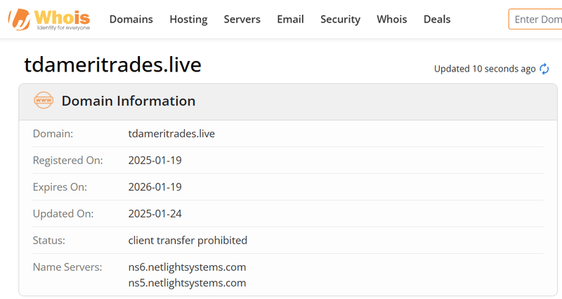 Kết quả tra cứu Whois