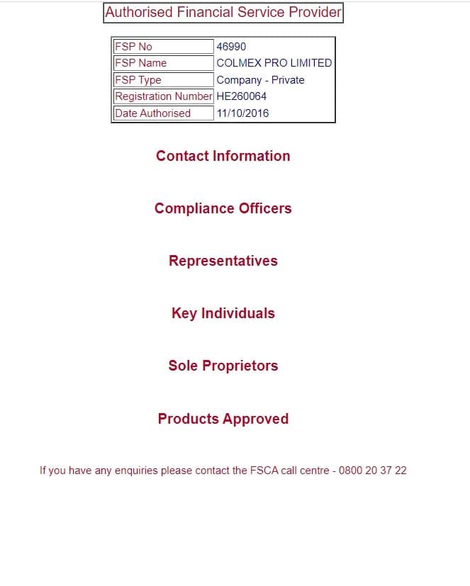 Jomon Limited's South African FSCA regulatory inquiry