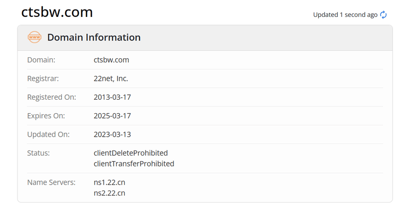 Venture Times whois.com domain age data