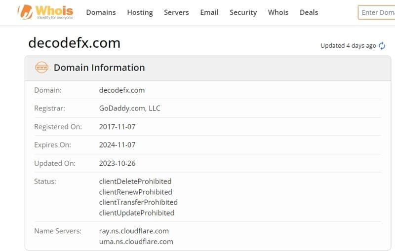 Decode Global Whois Registration