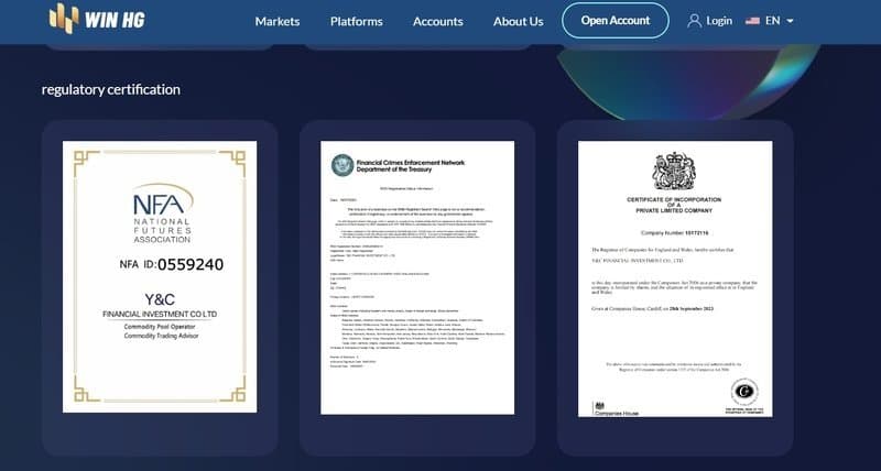 WIN HG&#x27;s regulatory claims on their website