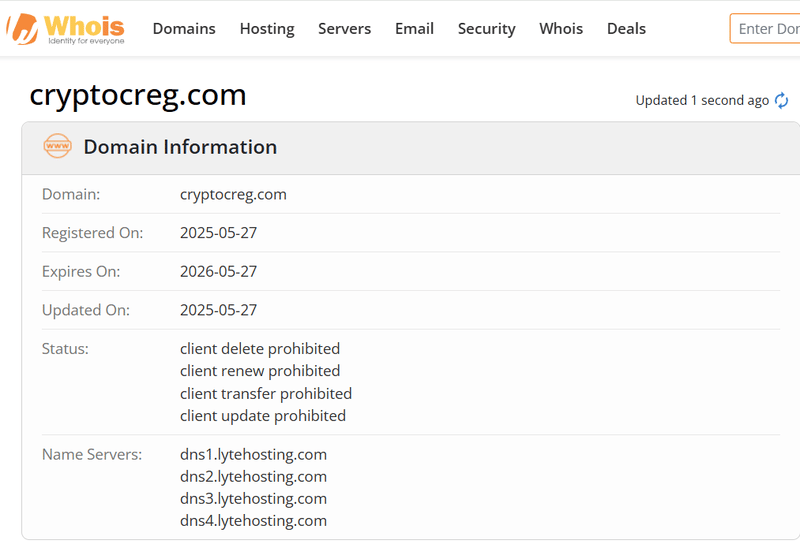 Kết quả truy vấn Whois