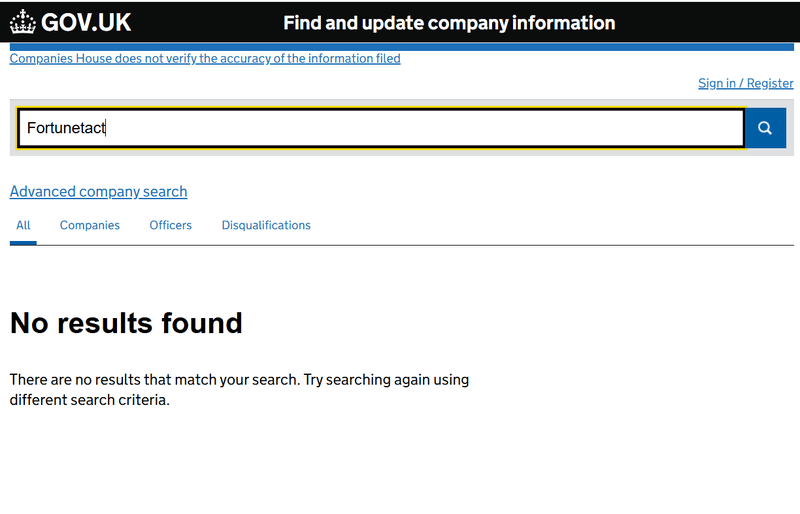 Companies House Query Result