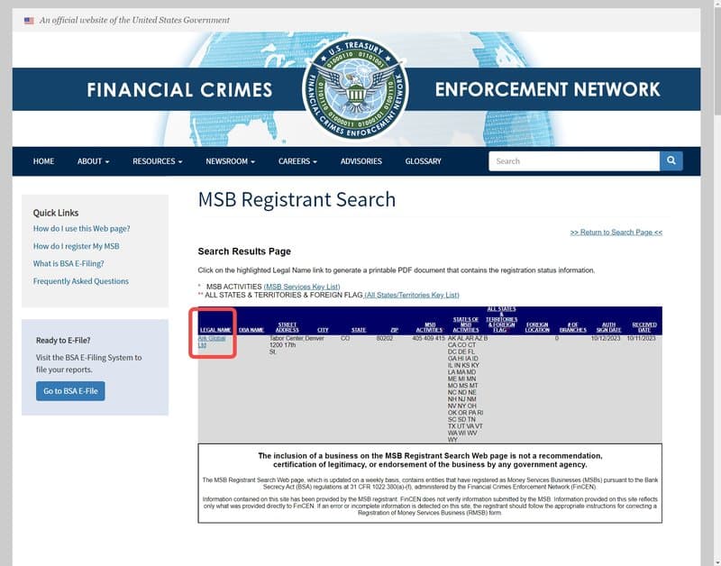 ARK IM Global Ltd的MSB监管查询