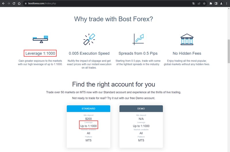 Official website showing margin ratio information