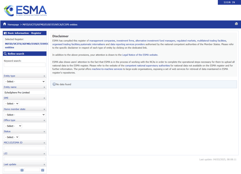 องค์การจัดการหลักทรัพย์และตลาดของยุโรป (ESMA)