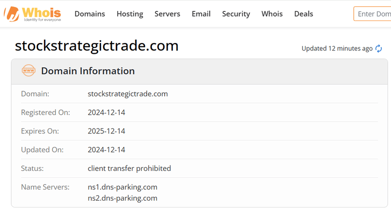 Resultado de consulta Whois