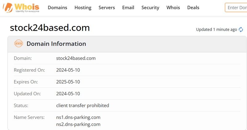 Resultados de búsqueda de Whois