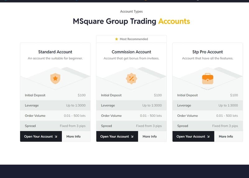 MSquare Group账户类型