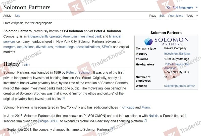 SOLOMON PARTNERS